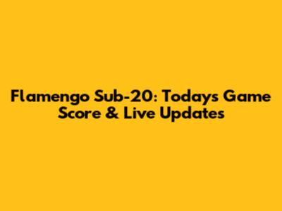 Flamengo Sub-20: Today's Game Score & Live Updates