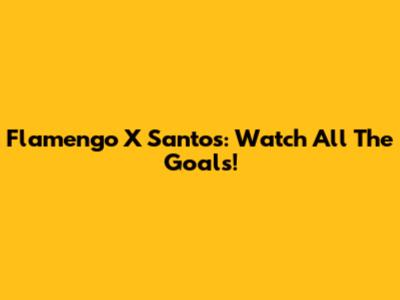 Flamengo X Santos: Watch All The Goals!