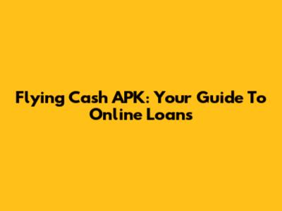 Flying Cash APK: Your Guide To Online Loans