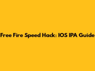 Free Fire Speed Hack: IOS IPA Guide