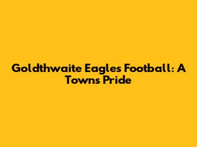 Goldthwaite Eagles Football: A Town's Pride