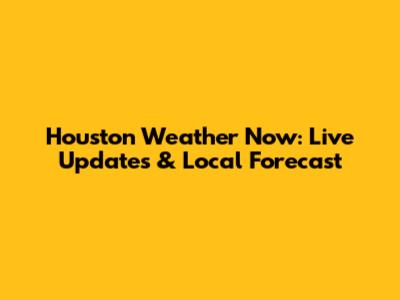 Houston Weather Now: Live Updates & Local Forecast