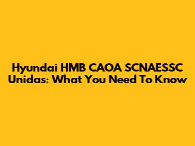 Hyundai HMB CAOA SCNAESSC Unidas: What You Need To Know