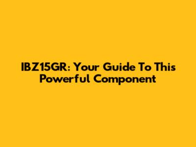 IBZ15GR: Your Guide To This Powerful Component