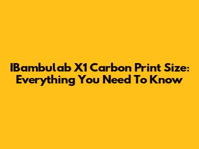 IBambulab X1 Carbon Print Size: Everything You Need To Know