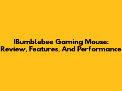 IBumblebee Gaming Mouse: Review, Features, And Performance
