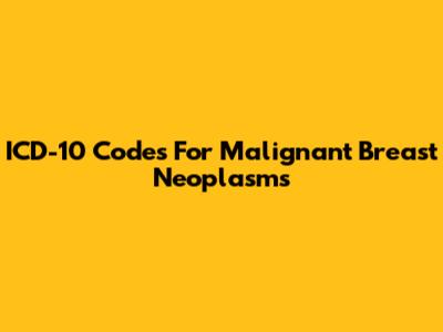 ICD-10 Codes For Malignant Breast Neoplasms