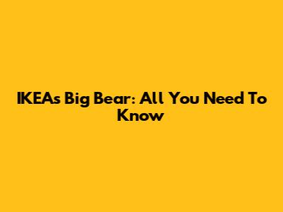 IKEA's Big Bear: All You Need To Know