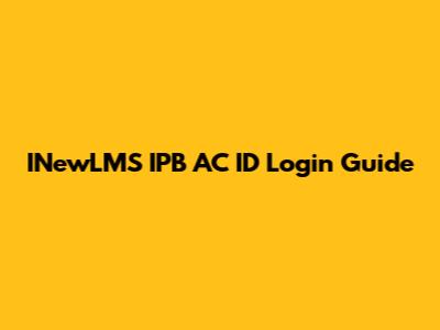 INewLMS IPB AC ID Login Guide