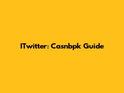 ITwitter: Casnbpk Guide