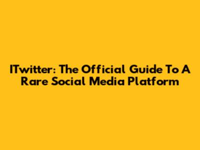 ITwitter: The Official Guide To A Rare Social Media Platform
