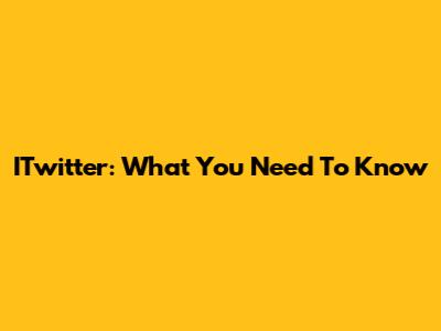 ITwitter: What You Need To Know