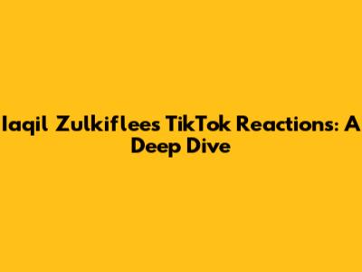 Iaqil Zulkiflee's TikTok Reactions: A Deep Dive