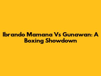 Ibrando Mamana Vs Gunawan: A Boxing Showdown