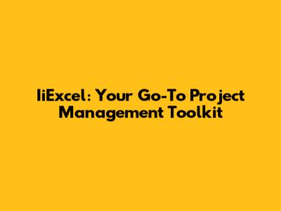 IiExcel: Your Go-To Project Management Toolkit