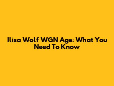 Ilisa Wolf WGN Age: What You Need To Know
