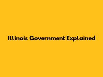 Illinois Government Explained