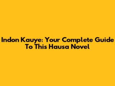Indon Kauye: Your Complete Guide To This Hausa Novel
