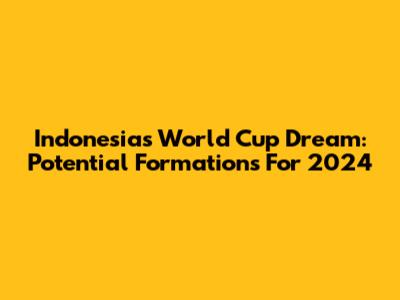 Indonesia's World Cup Dream: Potential Formations For 2024