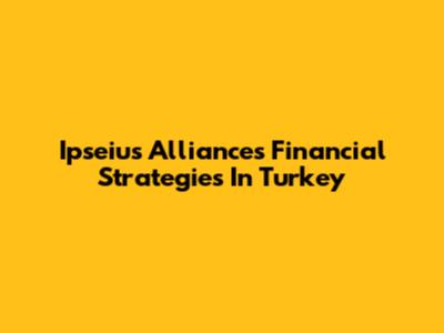 Ipseius Alliance's Financial Strategies In Turkey
