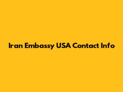 Iran Embassy USA Contact Info