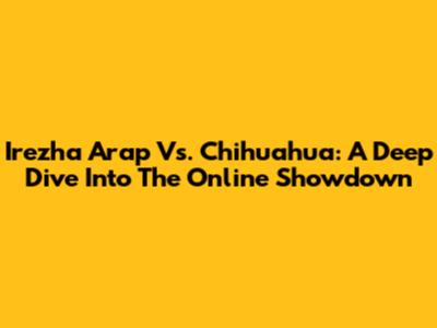 Irezha Arap Vs. Chihuahua: A Deep Dive Into The Online Showdown