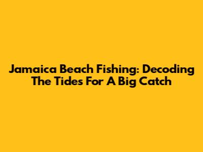 Jamaica Beach Fishing: Decoding The Tides For A Big Catch