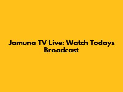 Jamuna TV Live: Watch Today's Broadcast