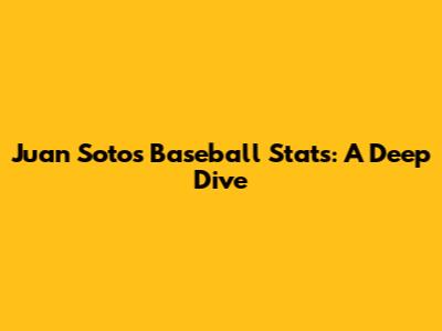 Juan Soto's Baseball Stats: A Deep Dive