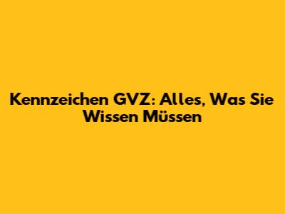 Kennzeichen GVZ: Alles, Was Sie Wissen Müssen