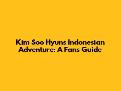 Kim Soo Hyun's Indonesian Adventure: A Fan's Guide