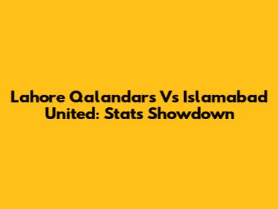 Lahore Qalandars Vs Islamabad United: Stats Showdown