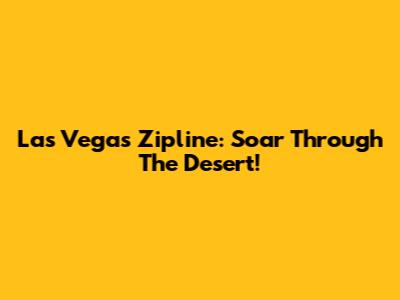 Las Vegas Zipline: Soar Through The Desert!