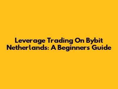 Leverage Trading On Bybit Netherlands: A Beginner's Guide