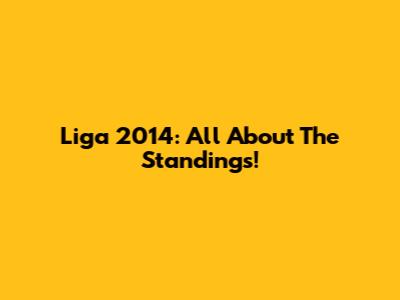 Liga 2014: All About The Standings!