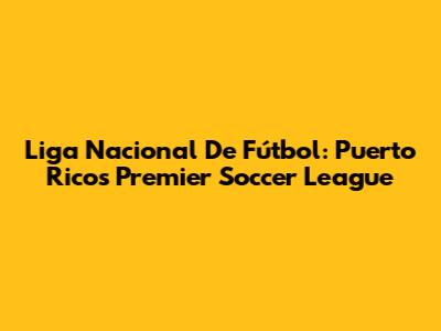 Liga Nacional De Fútbol: Puerto Rico's Premier Soccer League