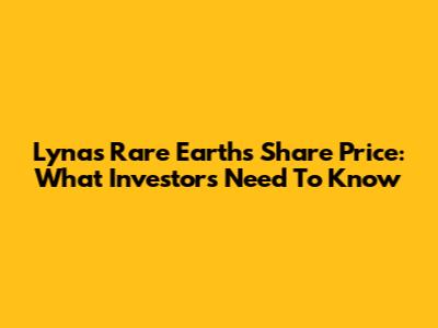 Lynas Rare Earths Share Price: What Investors Need To Know