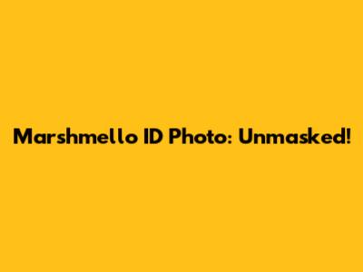Marshmello ID Photo: Unmasked!