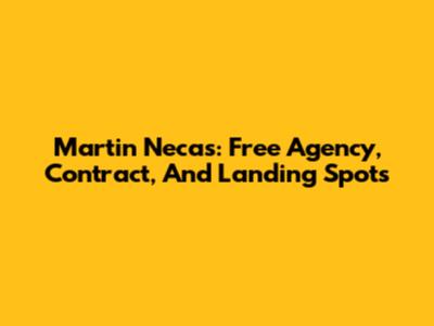 Martin Necas: Free Agency, Contract, And Landing Spots