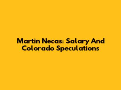 Martin Necas: Salary And Colorado Speculations