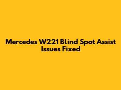Mercedes W221 Blind Spot Assist Issues Fixed