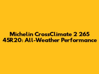 Michelin CrossClimate 2 265 45R20: All-Weather Performance