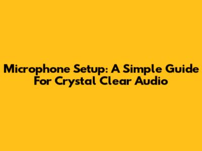 Microphone Setup: A Simple Guide For Crystal Clear Audio