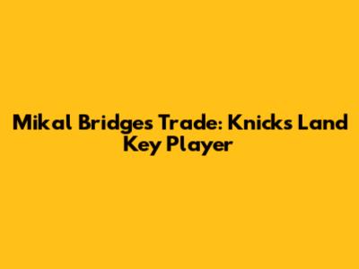 Mikal Bridges Trade: Knicks Land Key Player