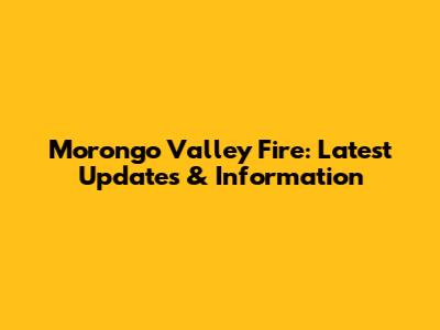Morongo Valley Fire: Latest Updates & Information