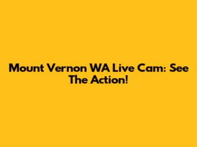 Mount Vernon WA Live Cam: See The Action!