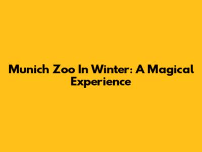Munich Zoo In Winter: A Magical Experience