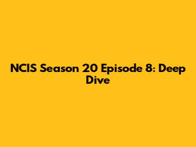 NCIS Season 20 Episode 8: Deep Dive