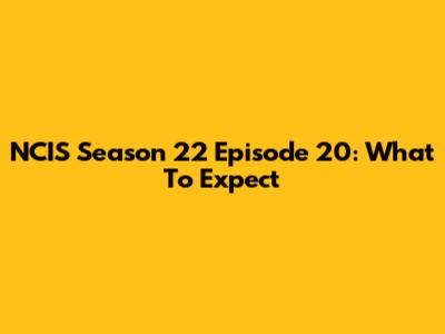 NCIS Season 22 Episode 20: What To Expect