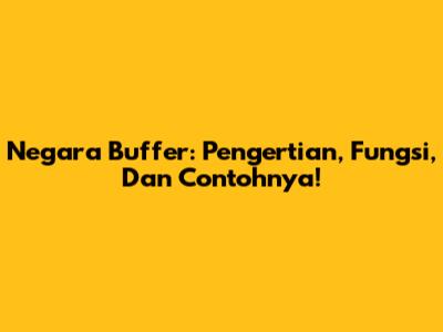 Negara Buffer: Pengertian, Fungsi, Dan Contohnya!